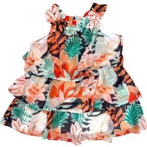Janie and Jack Palm Tropical Tiered Summer Girl’s Dress